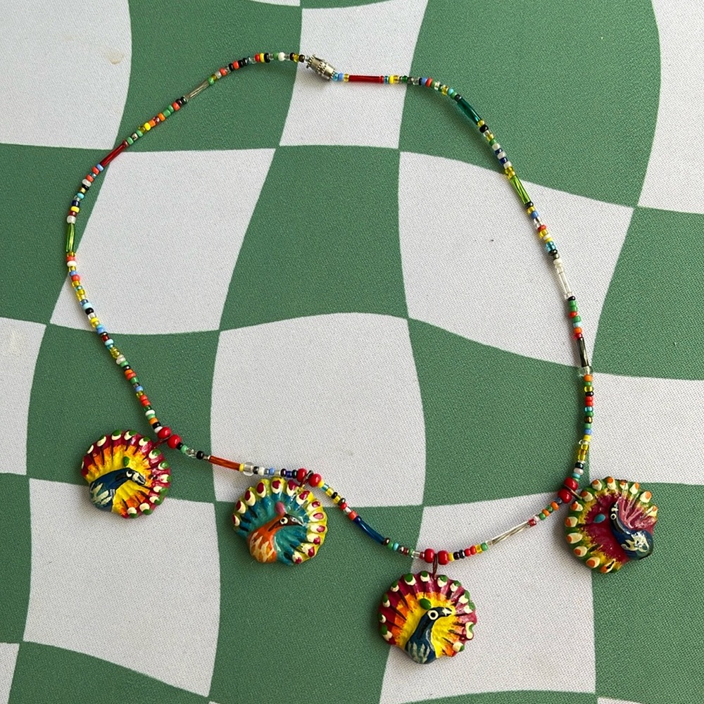 Guatemalan Peacock Necklace
